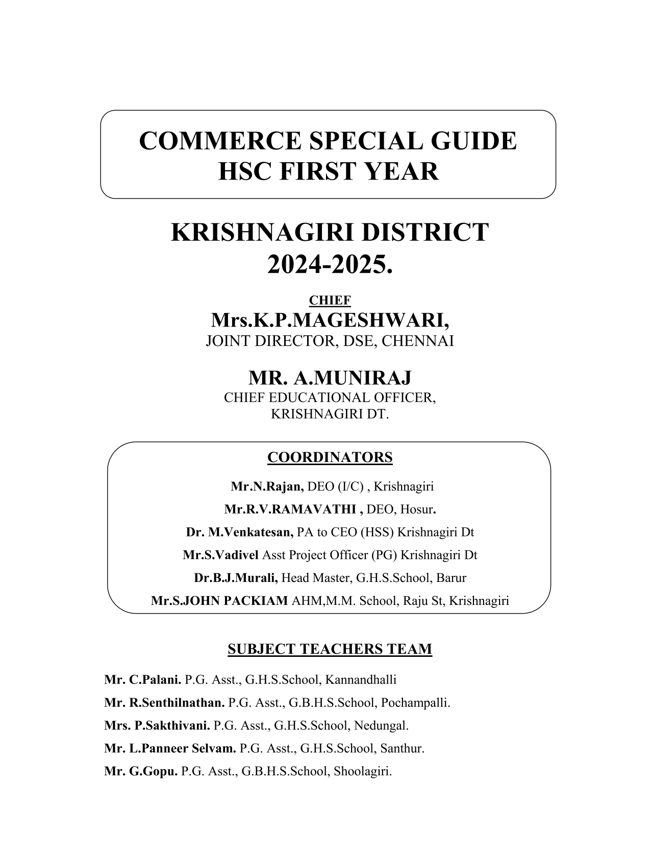 11th Commerce English Medium