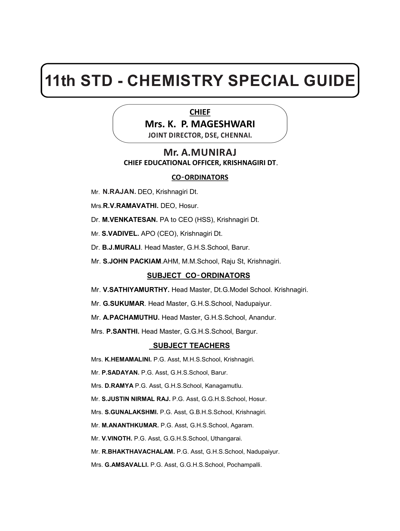 11th Chemistry English Medium