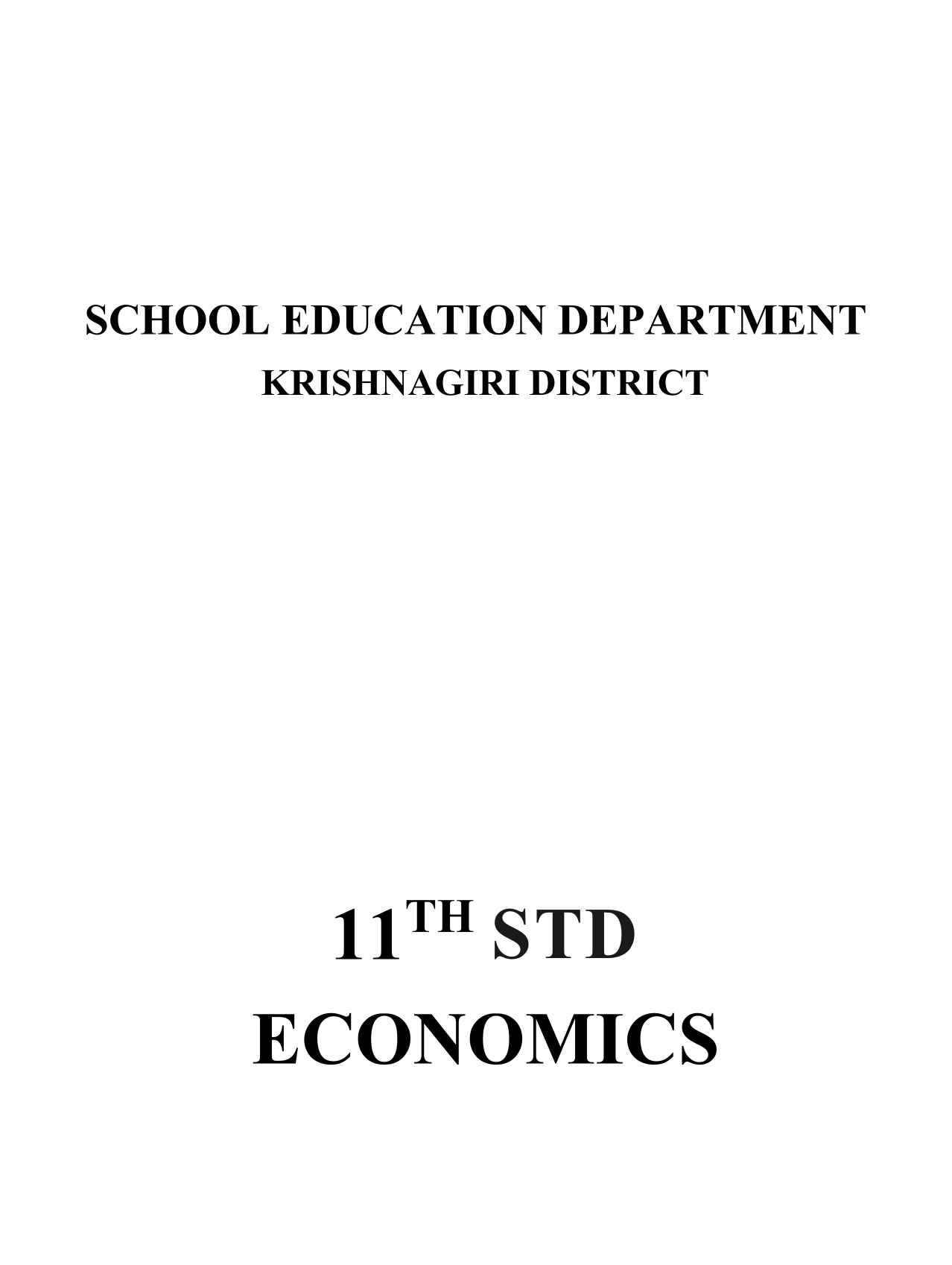 11th Economics English Medium